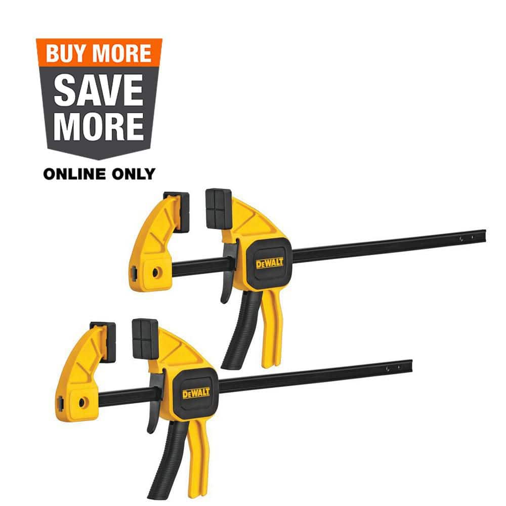 DEWALT 6 in. 100 lbs. Trigger Clamp Set (2 Piece) with 2.43 in Throat Depth DWHT83149