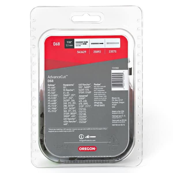 D68 Chainsaw Chain for 18 in. Bar Fits Husqvarna, Makita, Poulan, Cub Cadet, Efco and Red Max
