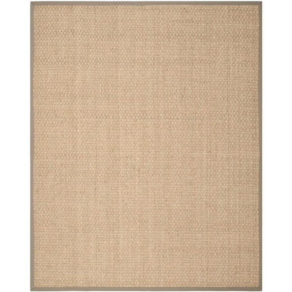 SAFAVIEH Natural Fiber Natural/Gray 11 ft. x 15 ft. Border Woven Area Rug