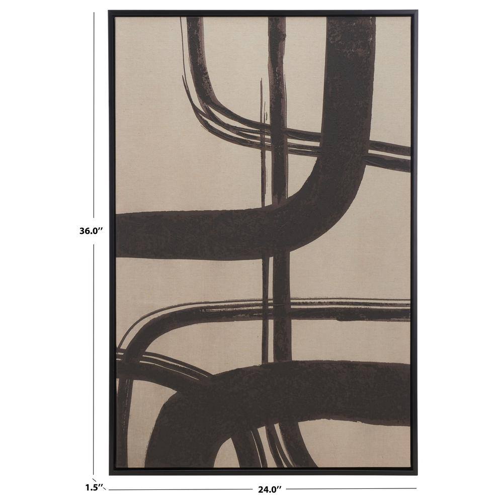 Inky Freeway Taupe and Brown Abstract Canvas Print