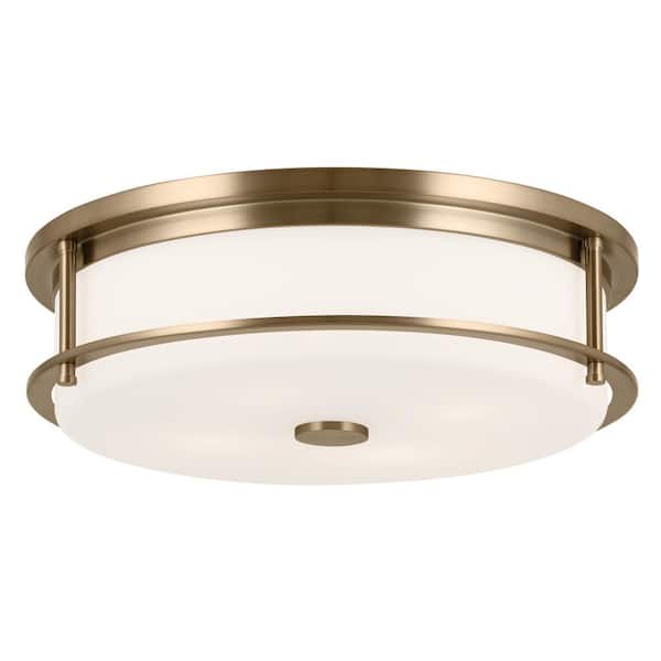 Brit 18 in. 4-Light Champagne Bronze Industrial Hallway Flush Mount Ceiling Light