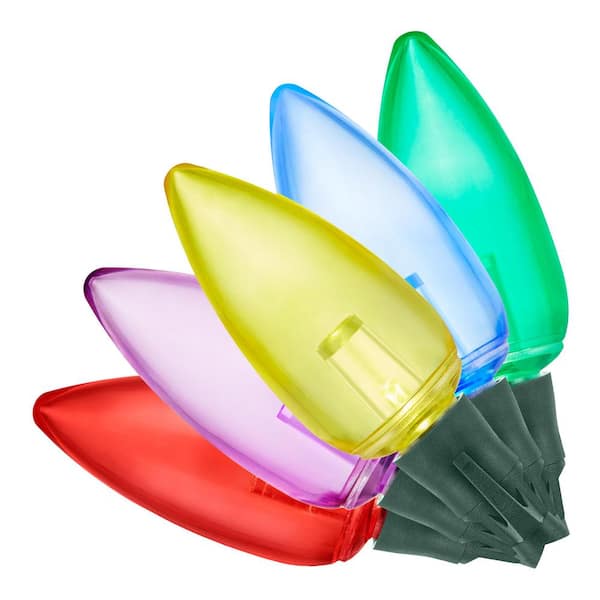 100 Count Multi-Colored Transparent C9 LED Lights Heavy Duty