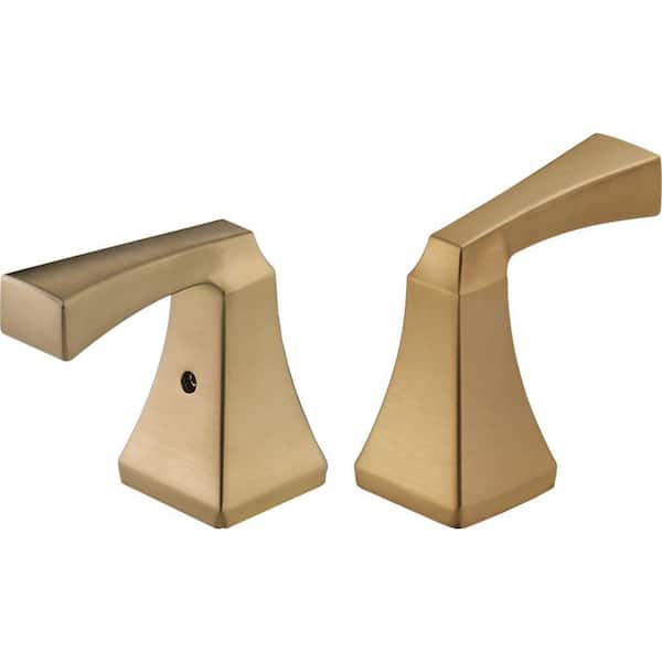 Delta Dryden Lever Handles in Champagne Bronze for Bathroom Faucets