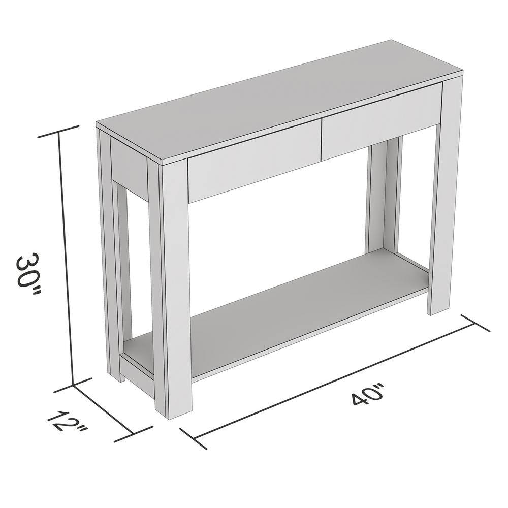 Cappuccino Elegance 40" Wood Console Table with Storage Drawers