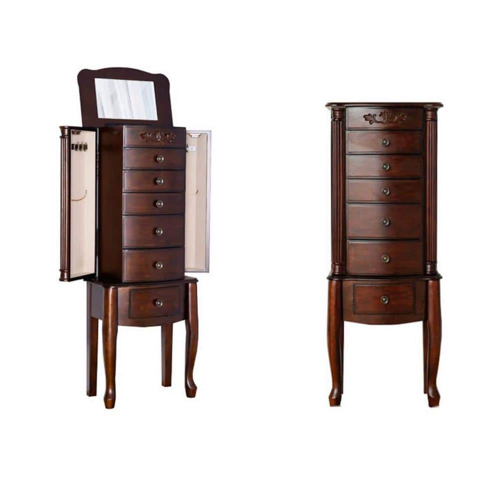 HIVES HONEY Amber Walnut Jewelry Armoire, Brown -  6006-549