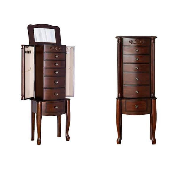 Amber Walnut Jewelry Armoire