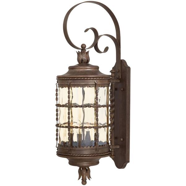 the great outdoors by Minka Lavery Mallorca 4-Light Vintage Rust Powder Coat Outdoor Wall Lantern Sconce