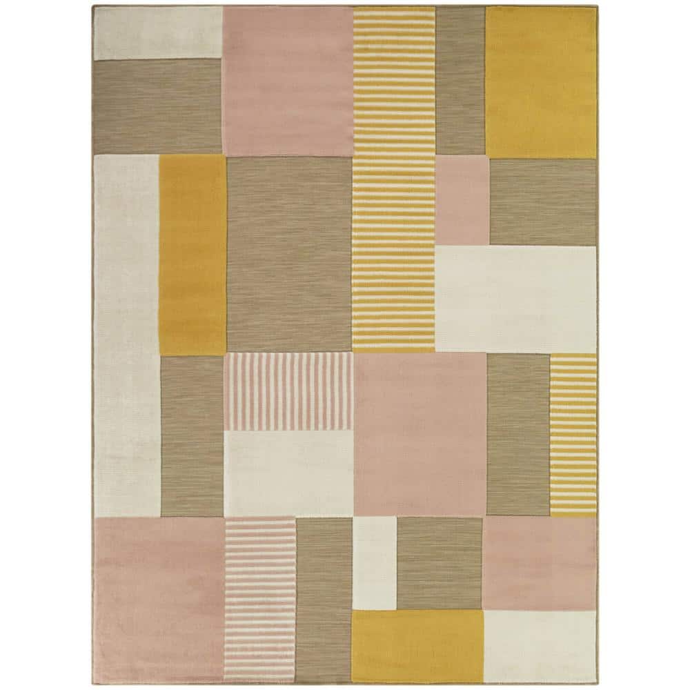 BALTA Avison Pink 5 ft. x 7 ft. Geometric Indoor/Outdoor Area Rug ...