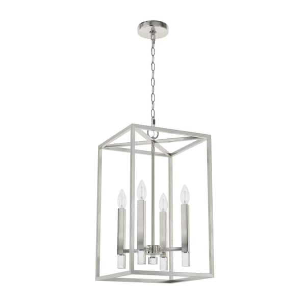 Sunjai 4-Light Brushed Nickel Lantern Pendant Light