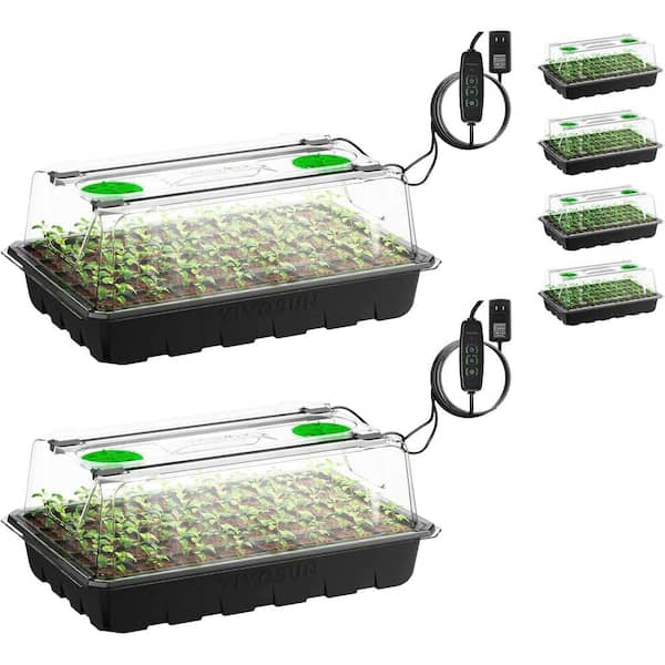 VIVOSUN 40-Cell Seed Starter Kit with 2 Set of LED Lights (6-Pack)