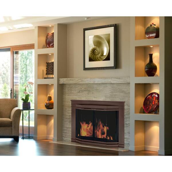 Pleasant Hearth Grantham Large Glass Fireplace Doors