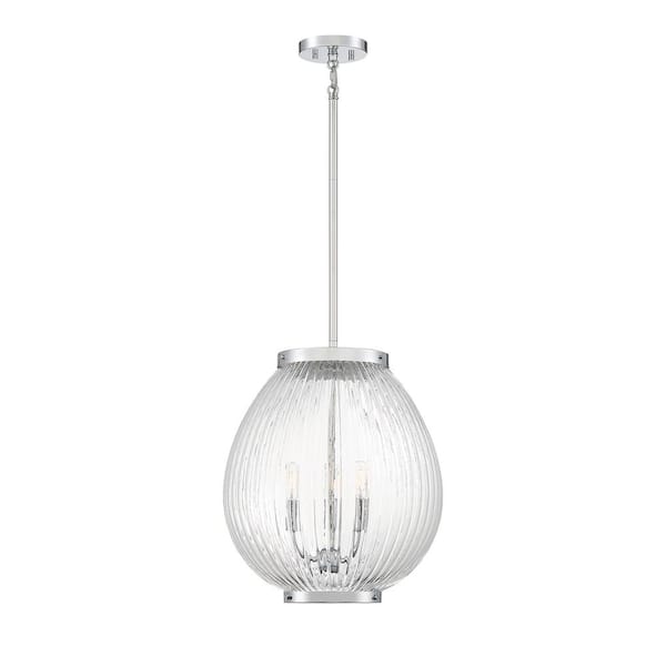 Savoy House Welles 3-Light Pendant in Polished Chrome
