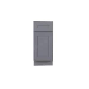 Lancaster Gray Plywood Shaker Stock Assembled Base Kitchen Cabinet 9 in. W x 34.5 in. H x 24 in. D