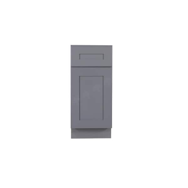 LIFEART CABINETRY Lancaster Gray Plywood Shaker Stock Assembled Base Kitchen Cabinet 21 in. W x 34.5 in. H x 24 in. D