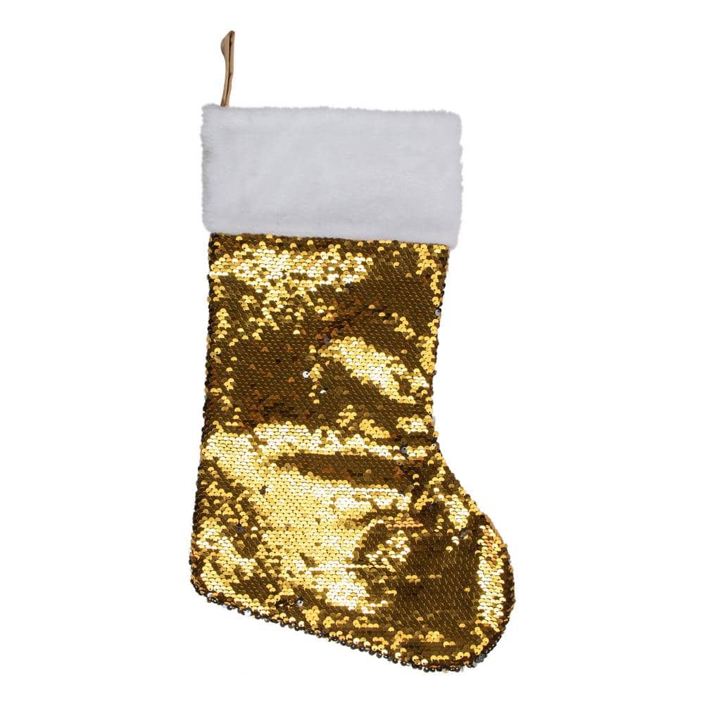 19 in. Gold Polyester Sequin Christmas Stocking price history on PriceWatchPro