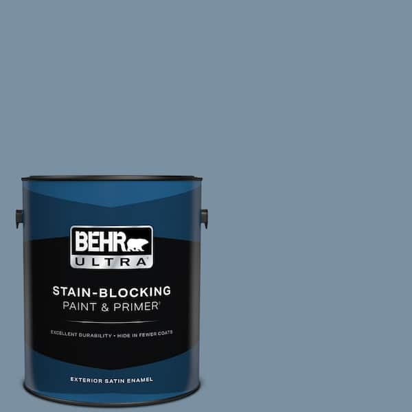 BEHR ULTRA 1 gal. #S510-4 Jean Jacket Blue Satin Enamel Exterior Paint & Primer