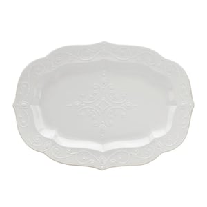 French Perle 18.5 in. White Large Serving Platter