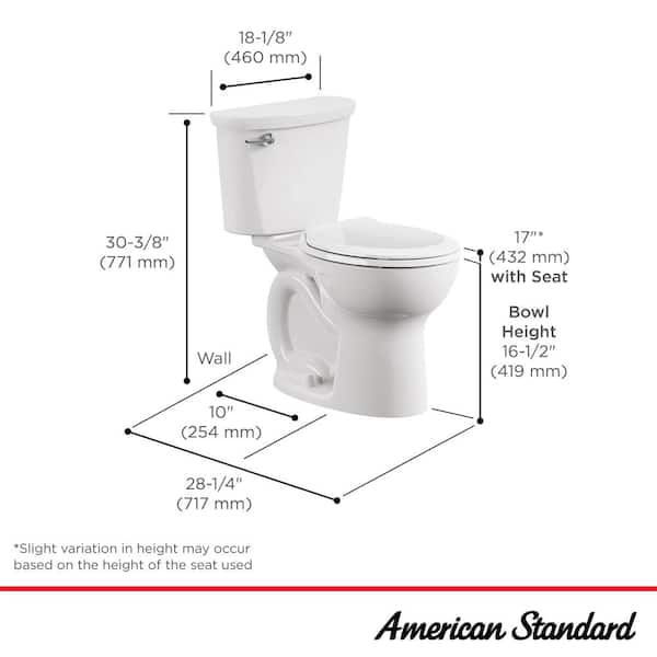 Cadet 10 in. Antimicrobial 2-Piece 1.28 GPF Single Flush Chair Height Round Toilet with Slow Close Seat in White