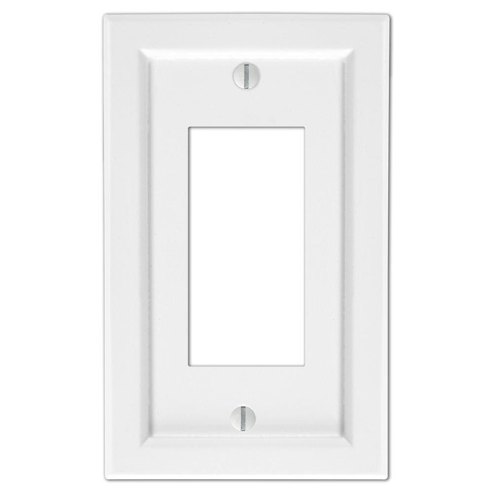 Hampton Bay Woodmore White 1 Gang Decorator Rocker Wood Wall Plate 4 Pack 200RWHBX The Home