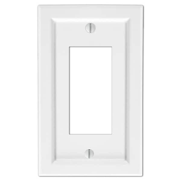 Hampton Bay Woodmore White 1-Gang Decorator/Rocker Wood Wall Plate (4-Pack)