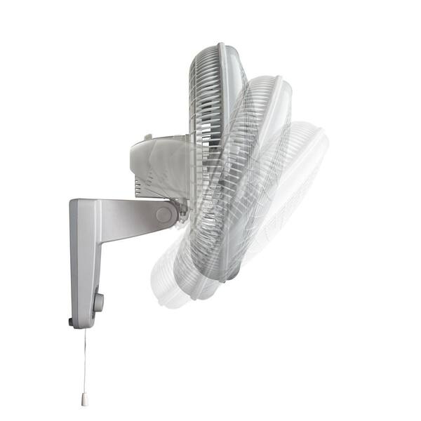 Lasko 16 Inch Oscillating 3 Speed 3 Blade Pull Cord Wall Mount Fan 3016