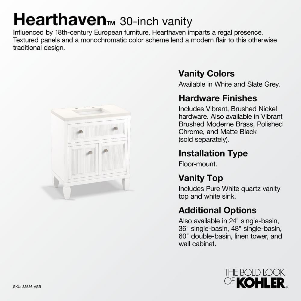 Hearthaven 30'' Slate Gray Freestanding Bathroom Vanity with Quartz Top