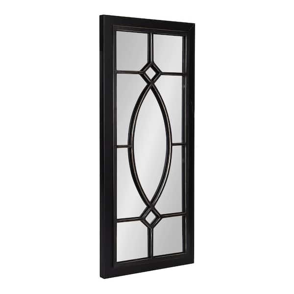 Kate and Laurel Bakersfield 30 in. x 13 in. Classic Rectangle Framed Black Wall Accent Mirror
