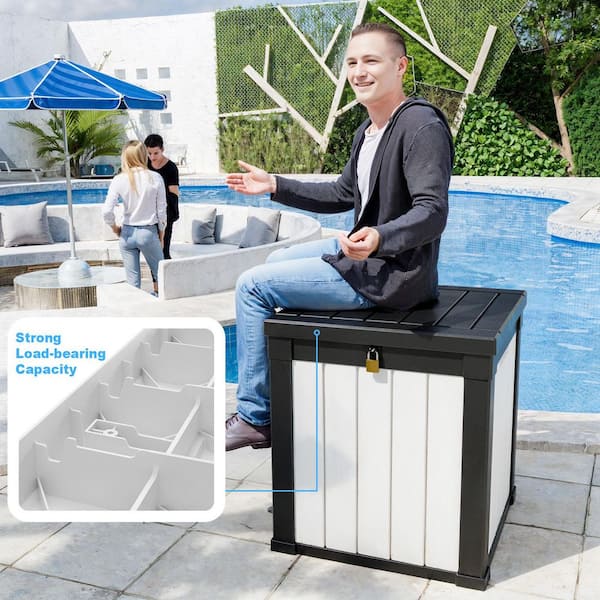 50 Gallon Resin Patio Storage Bench WTVWTV 50 Waterproof Outdoor