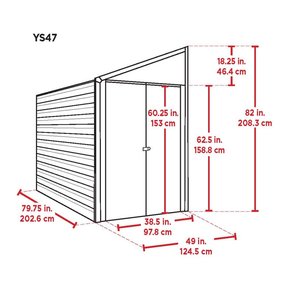 White 4 x 7 ft Steel Garden Storage Shed with Pent Roof
