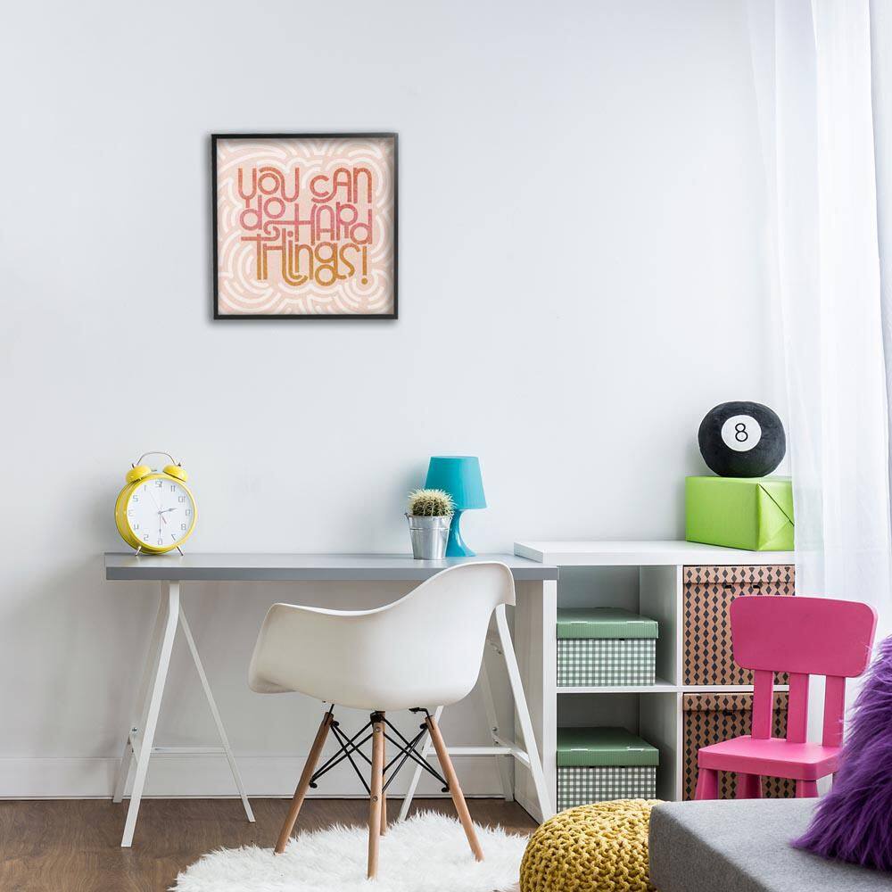 Pastel You Can Do Hard Things by Sarah Hickman Black Framed Typography Giclee Art Print 17 in. x 17 in. price history on PriceWatchPro