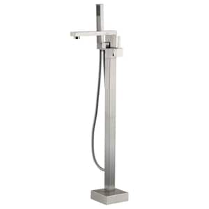 Single-Handle Claw Foot Freestanding Tub Faucet with Hand Shower in. Brushed Nickel