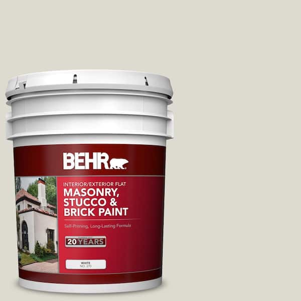 5 gal. #GR-W11 Silver Ash Flat Masonry, Stucco and Brick Interior/Exterior Paint