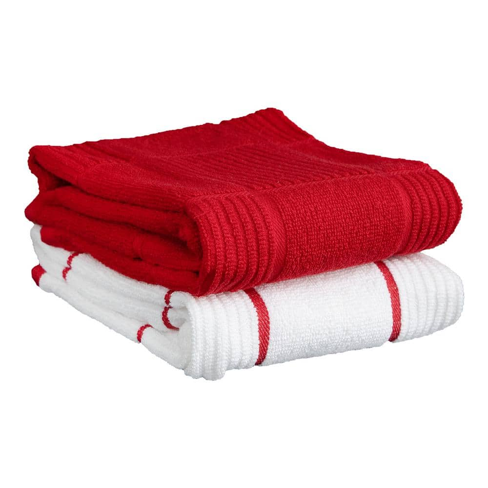 Ritz Terry Kitchen Towel and Dish Cloth Set, 95583A - Paprika - 100