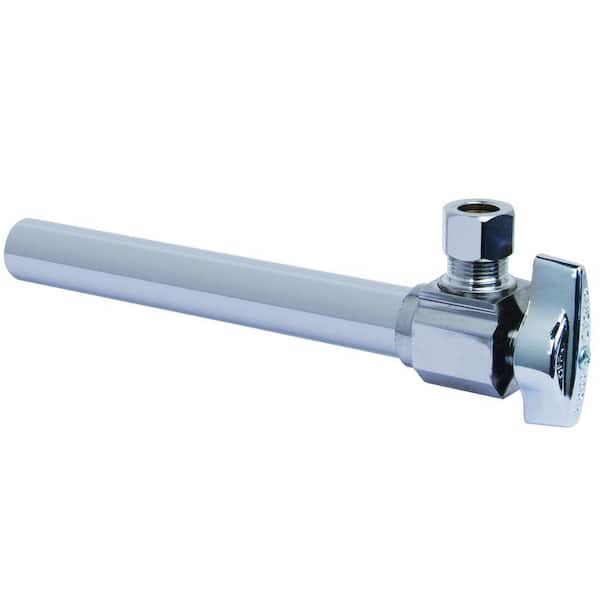 BrassCraft 1/2 in. Sweat Inlet x 3/8 in. Comp Outlet 1/4-Turn Angle Ball Valve with 5 in. Extension Tube