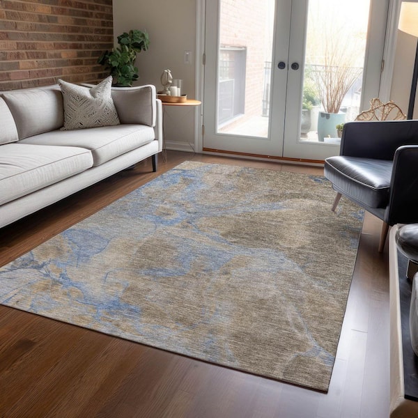 Chantille Machine Washable Indoor/Outdoor Abstract ACN1781 Taupe 9 ft. x 12 ft. Area Rug