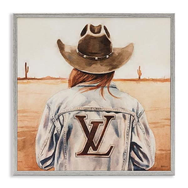 Stupell Industries Desert Cowgirl Fashion Brand by Amanda Greenwood Gray Framed People Giclee Art Print 12 in. x 12 in.