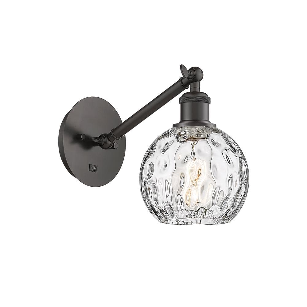 Athens Water Glass 1-Light Oil Rubbed Bronze, Clear Water Glass Wall Sconce with Clear Glass Shade price history on PriceWatchPro