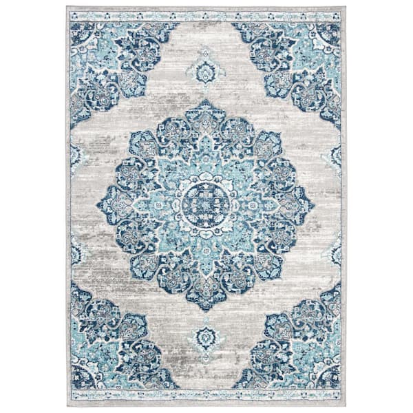 SAFAVIEH Brentwood Navy/Light Gray 6 ft. x 9 ft. Geometric Area Rug