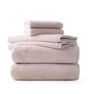 6-Piece Light Pink Luxury Cotton Towel Set