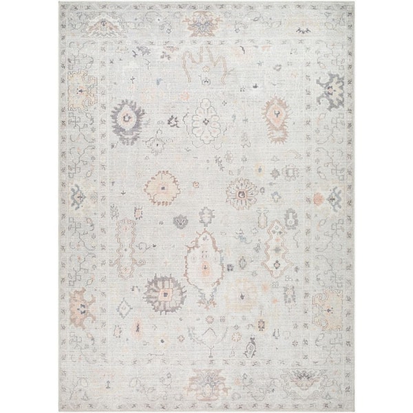Marlon Light Slate Traditional Border 9 ft. 1 in. x 12 ft. Area Rug