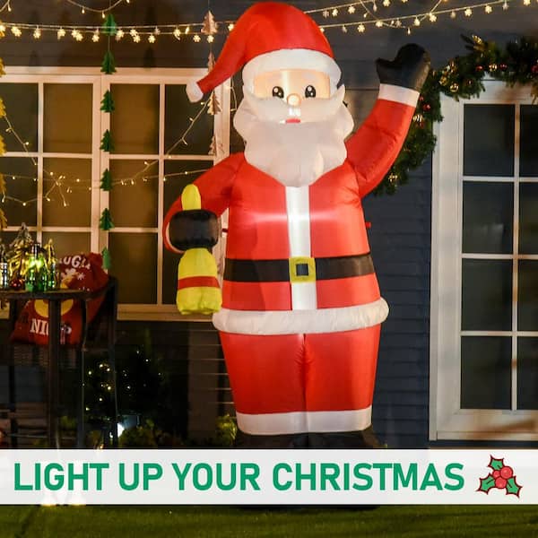 12 ft Pre-Lit LED Giant-Sized Inflatable Santa and Sleigh Scene 