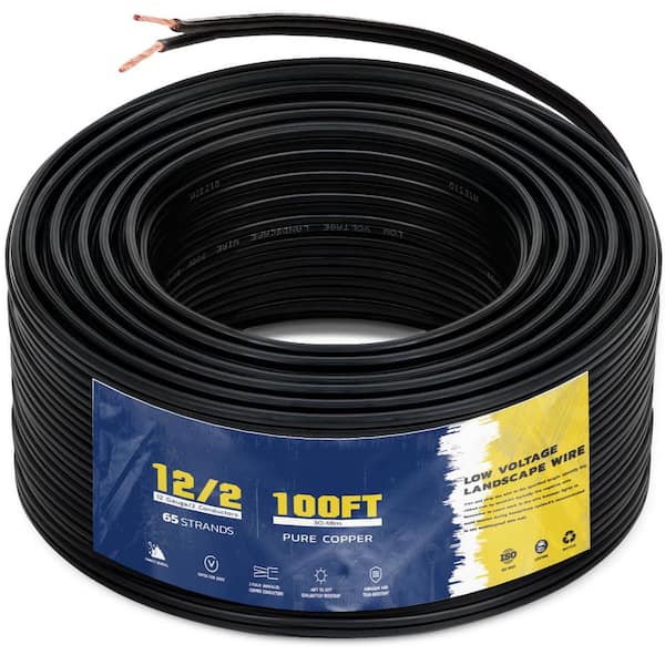 12/2-Gauge 500 ft. 2-Conductor Stranded Grounded Landscape Lighting Wire Direct Burial UV Resistant