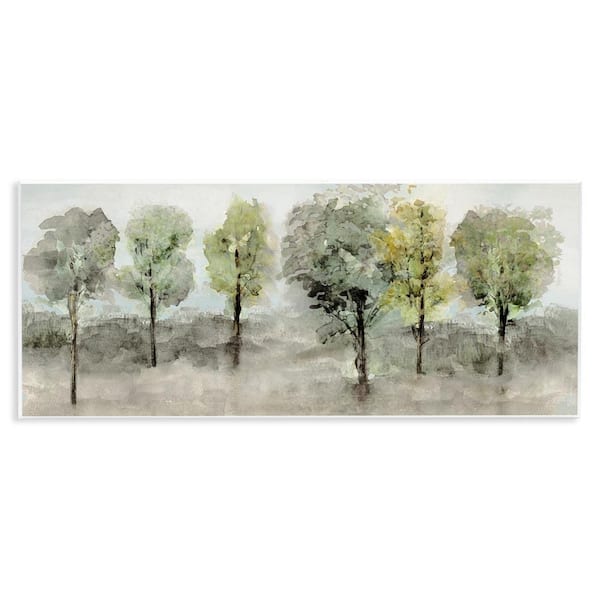 Stupell Industries Splashed Watercolor Trees by Val Rhodes Unframed Nature Graphic Art Print 7 in. x 17 in.