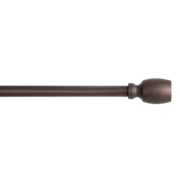Smooth Edge Cylinder 36 in.-72 in. Oil Rubbed Bronze Single Curtain Rod