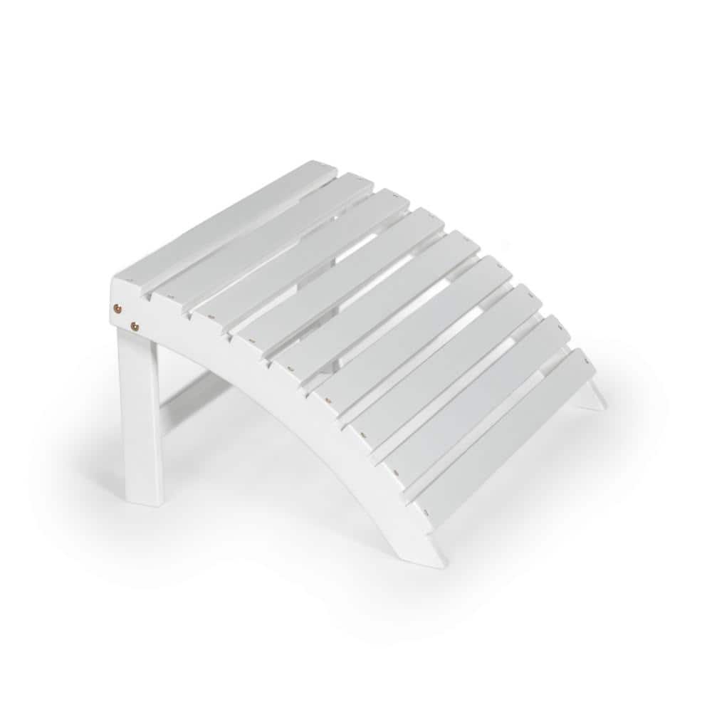 Saranac White Acacia Wood Adirondack Chair with Ottoman