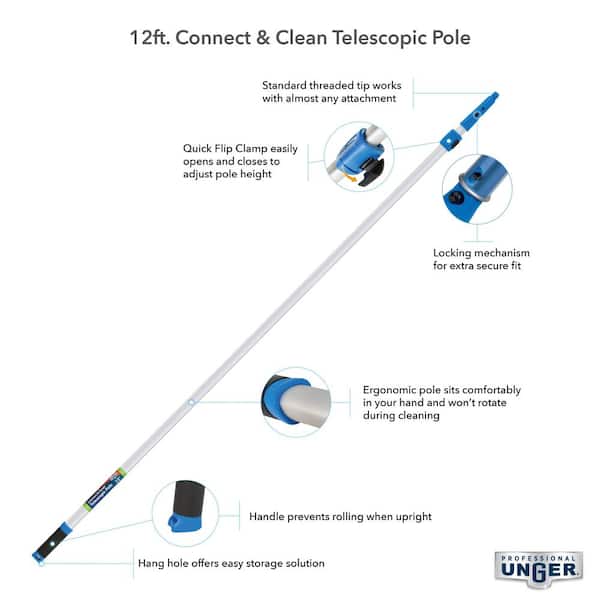 12' ALUMINUM TELESCOPIC POLE - 2 Piece - Checkers Cleaning Supply