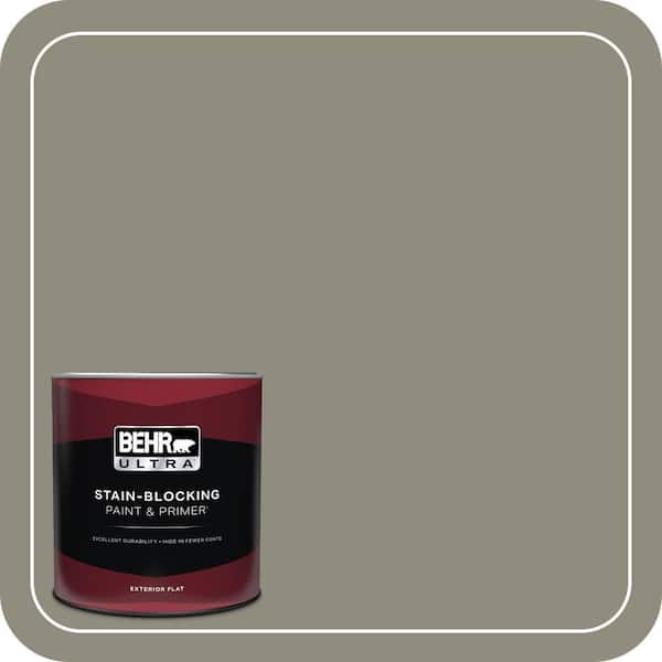 BEHR ULTRA 1 qt. #MQ6-25 Pavement Gray Flat Exterior Paint & Primer