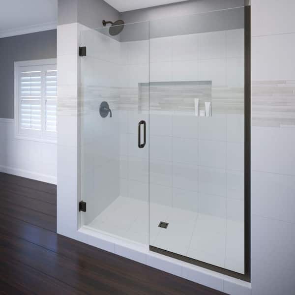 Basco Celesta 47 in. x 72 in. Semi-Frameless Pivot Shower Door in Oil Rubbed Bronze with Handle