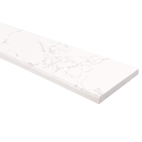 Carrara White 6 in. x 73 in. Polished Engineered Marble Single Beveled Threshold Tile (6.08 lin. ft. /Each)