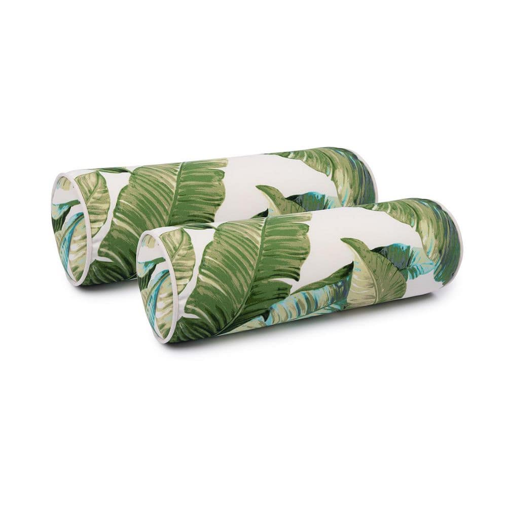 TROPICAL LEAVES Outdoor Throw Pillow SET OF 2 NECKROLL BOLSTER WITH FOAM INSERT price history on PriceWatchPro